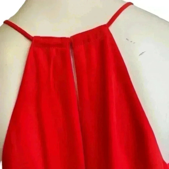 Neon Reversible Crepey Halter Tank Top Pink Orange Women’s Size Medium - Picture 9 of 11